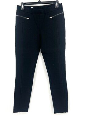 DKNY Black Zipper Detailed Pull On Skinny Pants Women's Small